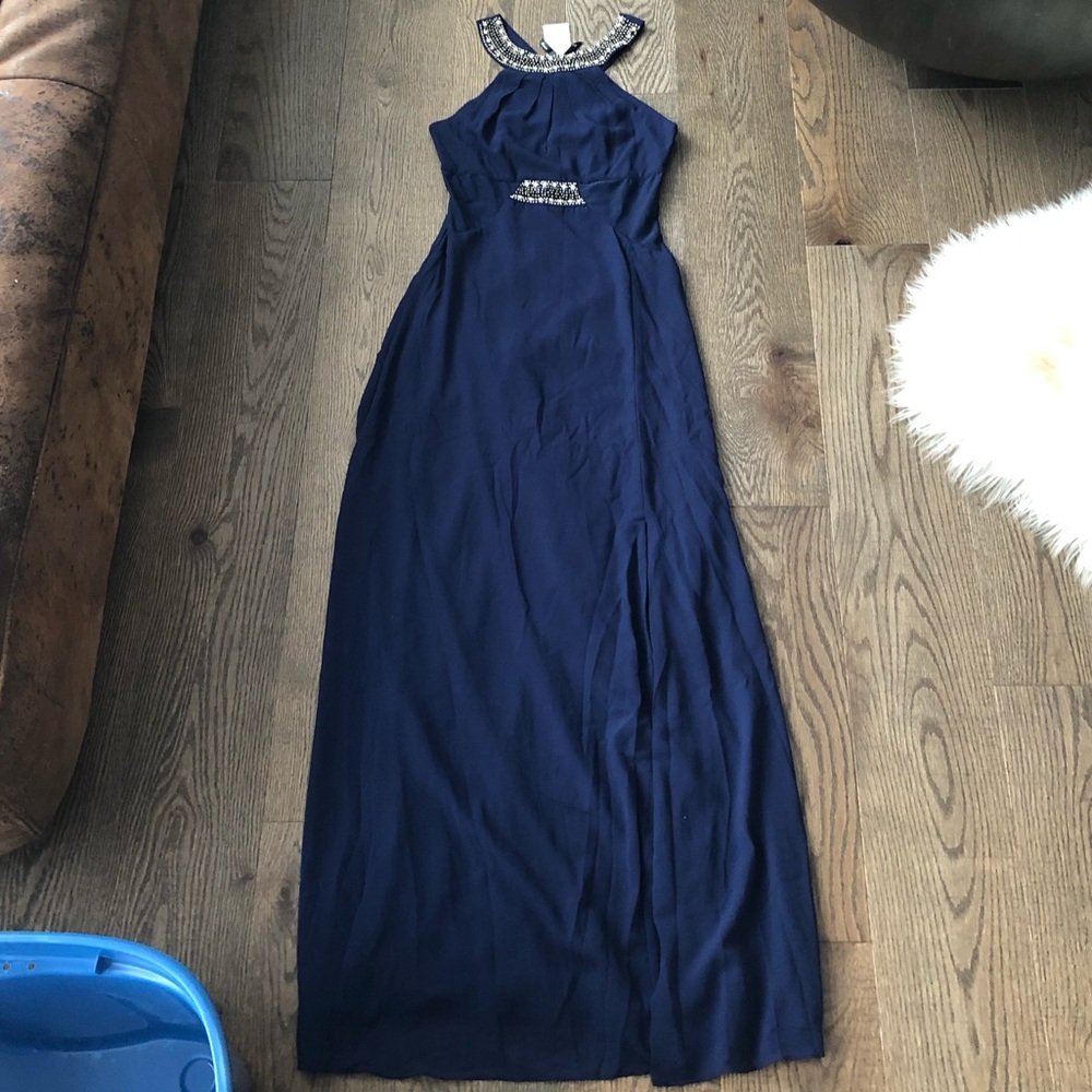 Topshop Navy Maxi Dress